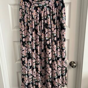 J. Crew Blue and Pink Floral Maxi Skirt